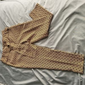 tan brownish maroon slacks with tie belt